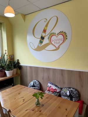 Cozy place at Loving Hut in Amsterdam