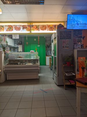 Counter at Loving Hut in Amsterdam