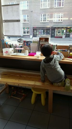 kid's corner available. at Loving Hut in Amsterdam