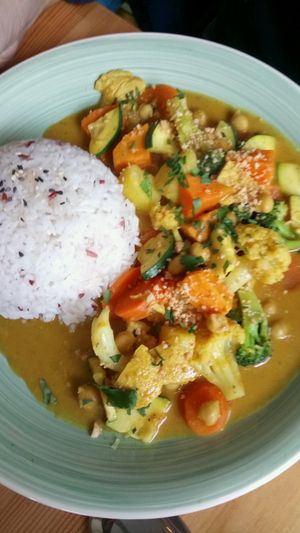 coconut Thai curry at Loving Hut in Amsterdam