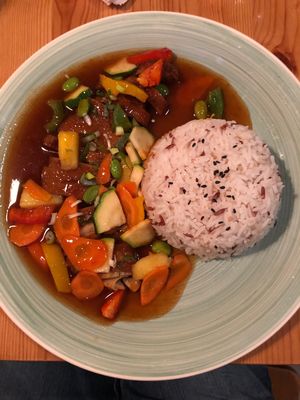 Peking duck at Loving Hut in Amsterdam