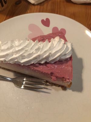 Vegan cheesecake at Loving Hut in Amsterdam