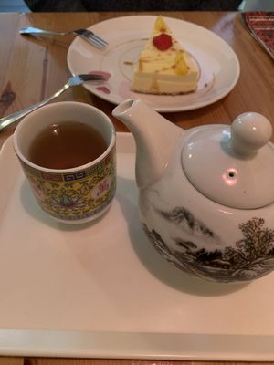 Jasmine tea ( with a hot water refill) at Loving Hut in Amsterdam