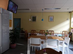 Inside at Loving Hut in Amsterdam