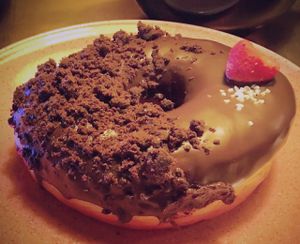 chocolate vegan donut  at Holy Donut in Kaunas