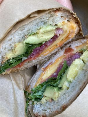 Ham, Chees and Avocado-sooo good 🤤   at Parlour Vegan Bakery in Plantation