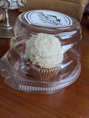 Coconut cupcake at Parlour Vegan Bakery in Plantation