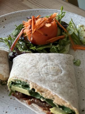 Avocado & Spinach Wrap  at Hector's Shed in Shoreham-by-sea