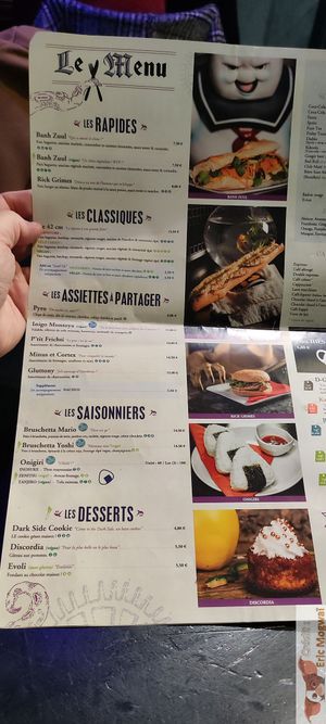 Menu at Le Dernier Bar avant la Fin du Monde in Paris