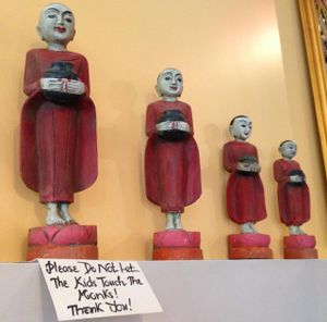 A Taste of Burma - Sterling VA USA - Monk Statues at A Taste of Burma in Sterling