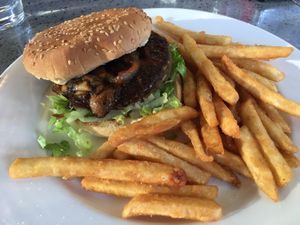 Black Bean Burger at GNJ Vegetarian Bistro in Surrey