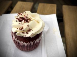 Red Velvet Cup Cake (my fav. 🧁🤤)  at Vogue Cakes in Vancouver