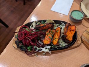 Tandoori shrooms. Pretty cool. Like me. I'm cool 😎 at Green Mushroom in Newtown