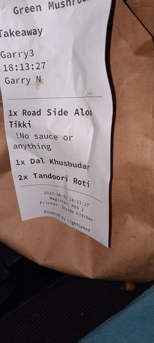 My bill at Green Mushroom in Newtown