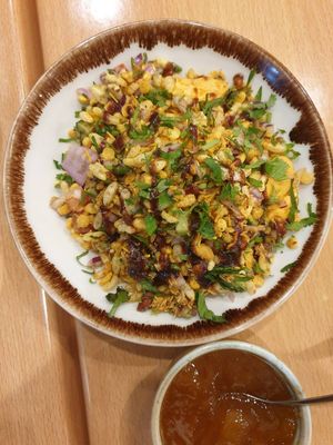 Bhel Puri $10.95, Mango Chutney $3.50 at Green Mushroom in Newtown