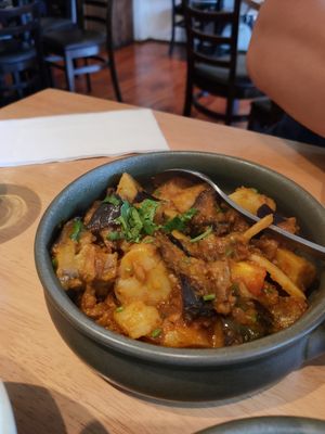 Eggplant curry at Green Mushroom in Newtown