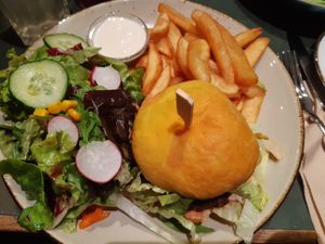 Black bean burger at Cafe Rost in Mannheim