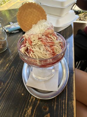 Vegan spaghetti ice cream!!111!! Divine!!  at Cafe Rost in Mannheim