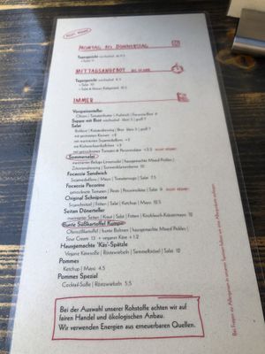 Menu   at Cafe Rost in Mannheim