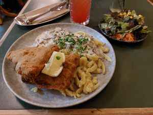 Pilzrahmschnitzel at Cafe Rost in Mannheim