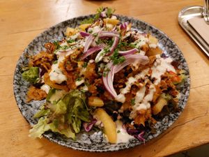 Seitan doner plate at Cafe Rost in Mannheim