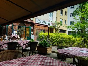 Outside of La Malga Ristorante Pizzeria Vionteca at La Malga Ristorante Pizzeria Vinoteca in Berlin