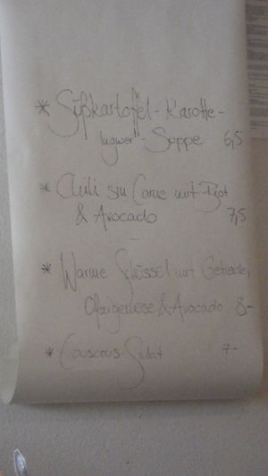 Specials Menu at No58 Speiserei in Berlin