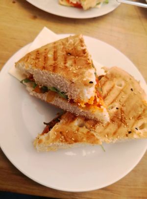 Panini mit Grillgemüse (vegan) at Cafe Einzigartig in Rothenburg Ob Der Tauber