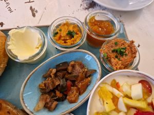 Bread spread at Cafe Einzigartig in Rothenburg Ob Der Tauber