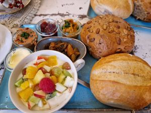 Vegan breakfast at Cafe Einzigartig in Rothenburg Ob Der Tauber