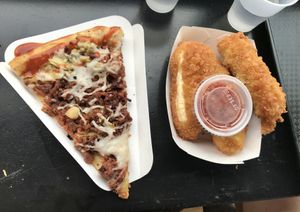 The best mozzarella sticks I’ve ever tried at Apiecalypse Now Pizza and Snack Bar in Toronto