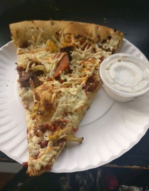 Slice of Pig Destroyer Destroyer at Apiecalypse Now Pizza and Snack Bar in Toronto