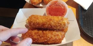 Mozzarella sticks at Apiecalypse Now Pizza and Snack Bar in Toronto