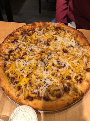 Macaroni pizza at Apiecalypse Now Pizza and Snack Bar in Toronto