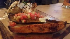 Eggplant dish at FLFL - Skånegatan in Stockholm