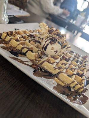 Waffel vom veganen Wochenende at Vollmer's Eiscafe in Duisburg
