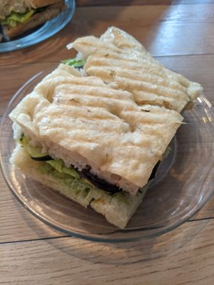 Focaccia sandwich at Cafe Tuyo in Montreal