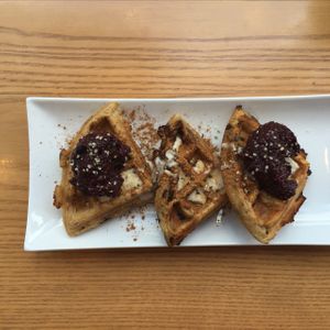 vegan waffles! at Copper Branch - Rene Levesque in Montreal