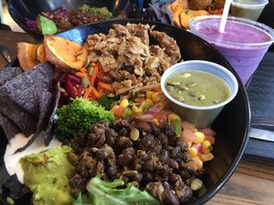 Aztec Power bowl & Einstein Smoothie  at Copper Branch - Rene Levesque in Montreal