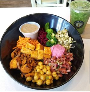 Aristotle bowl & Gandhi smoothie! at Copper Branch - Rene Levesque in Montreal