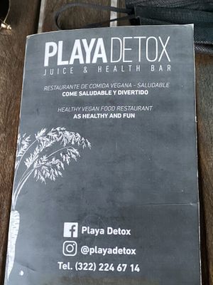 Menu at Playa Detox in Puerto Vallarta