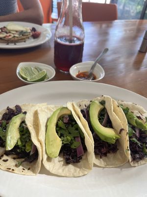 Taco Barbacoa + agua del dia    at Playa Detox in Puerto Vallarta