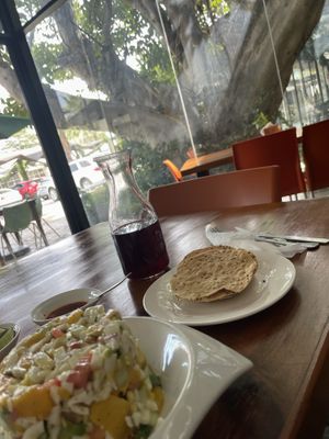 Coconut ceviche and crispy light tostadas with black sesame!  at Playa Detox in Puerto Vallarta