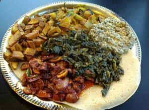 Vegan Family Style Platter  at Ethiopian International Cafe in Eureka