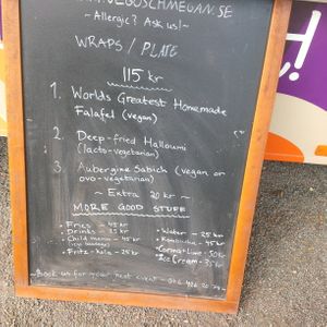 menu at Schmegan - Food Truck in Stockholm