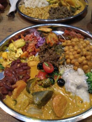 Big platter of vegan food! at Vantra Vitao in London