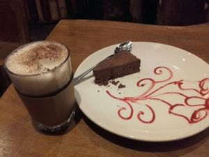 amazing cake and coffee at Vantra Vitao in London