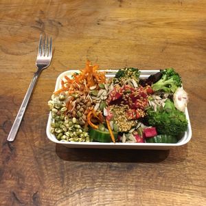 Delicious buffet bowl. Soya cream potato salad mmm at Vantra Vitao in London