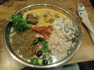 Selection of food from the buffet at Vantra Vitao in London