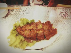 vegan chicken bbq at Loving Hut - Chua Lang in Hanoi